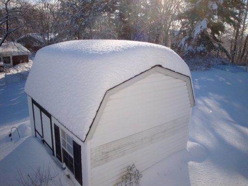 Snow covered shed (06279)